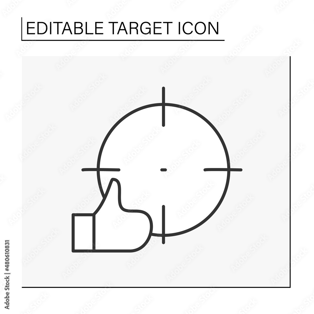 Poster goal line icon. object with concentric circles for shooting practice or contests. goals achieved. ta