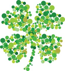 Image of clover leaf for St Patrick day on the white background