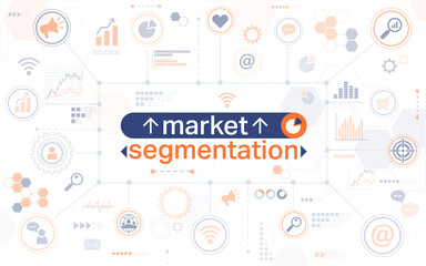 Market segmentation horizontal web banner - obrazy, fototapety, plakaty