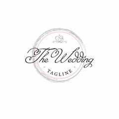 Minimalist hand drawn logo for wedding