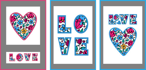 Postcard post love in soft colors love message valentine color pattern