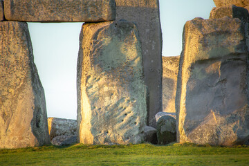  Stonehenge close up of the rocks. English historical landmark