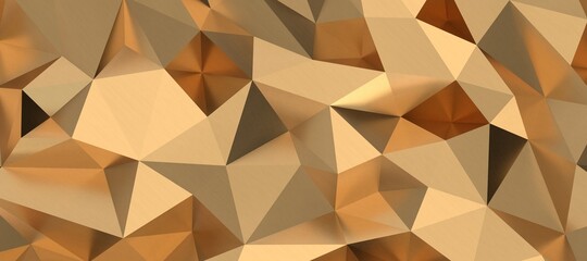 Abstract gold polygon background on texture.gold polygon geometric abstract background