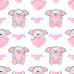 babyshower cute koala seamless pattern