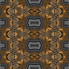 3d effect - abstract copper silver geometric pattern 
