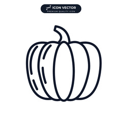 pumpkin vegetable icon symbol template for graphic and web design collection logo vector illustration