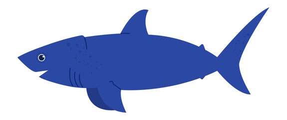 Sea or river fish type, side view isolated