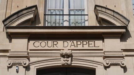 Fronton d'une Cour d'Appel française, Palais de Justice de Nancy (France)