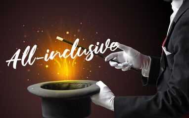 Old Magician is showing magic trick