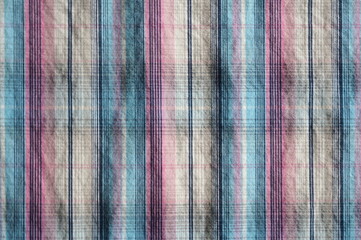 Fototapeta premium Light Blue, Pink, Navy, White and Tan Plaid Cotton as Background