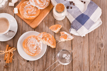 Sweet pastry swirls. 