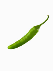 Mexican green jalapeno pepper on a white background. Levitation. Minimalism. There are no people in the photo. There is a place to insert. Seasoning, spice. Restaurant, cafe, advertising.