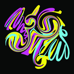 Obraz premium Metaverse glitch psychedelic element.Painting ink brush shape, liquid doodle brush strokes, wall texture inspiration.