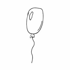 Vector doodle illustration. Simple baloon. Sketch. Drawing for children. Line icon
