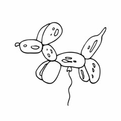 Vector doodle illustration. Simple baloon. Sketch. Drawing for children. Line icon
