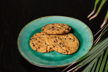 chocolate chip cookies on a plate