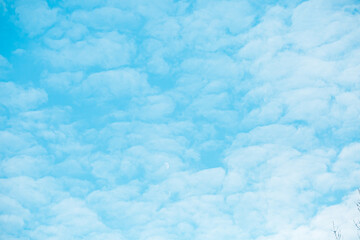 Heaven magic sky and Fluffy clouds and morning moon. Blue sky and white clouds. Beautiful sunset sky. Nature sky backgrounds. 
