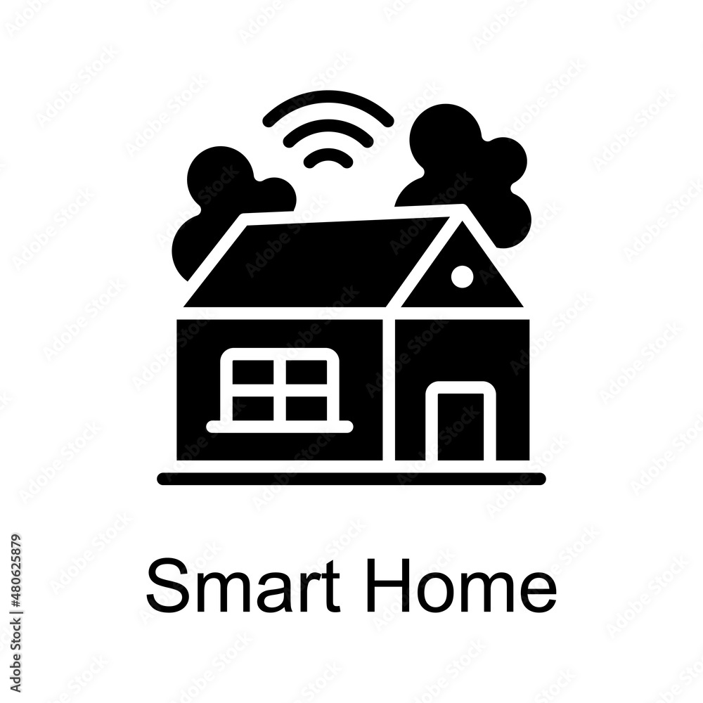 Poster smart home vector solid icon for web isolated on white background eps 10 file