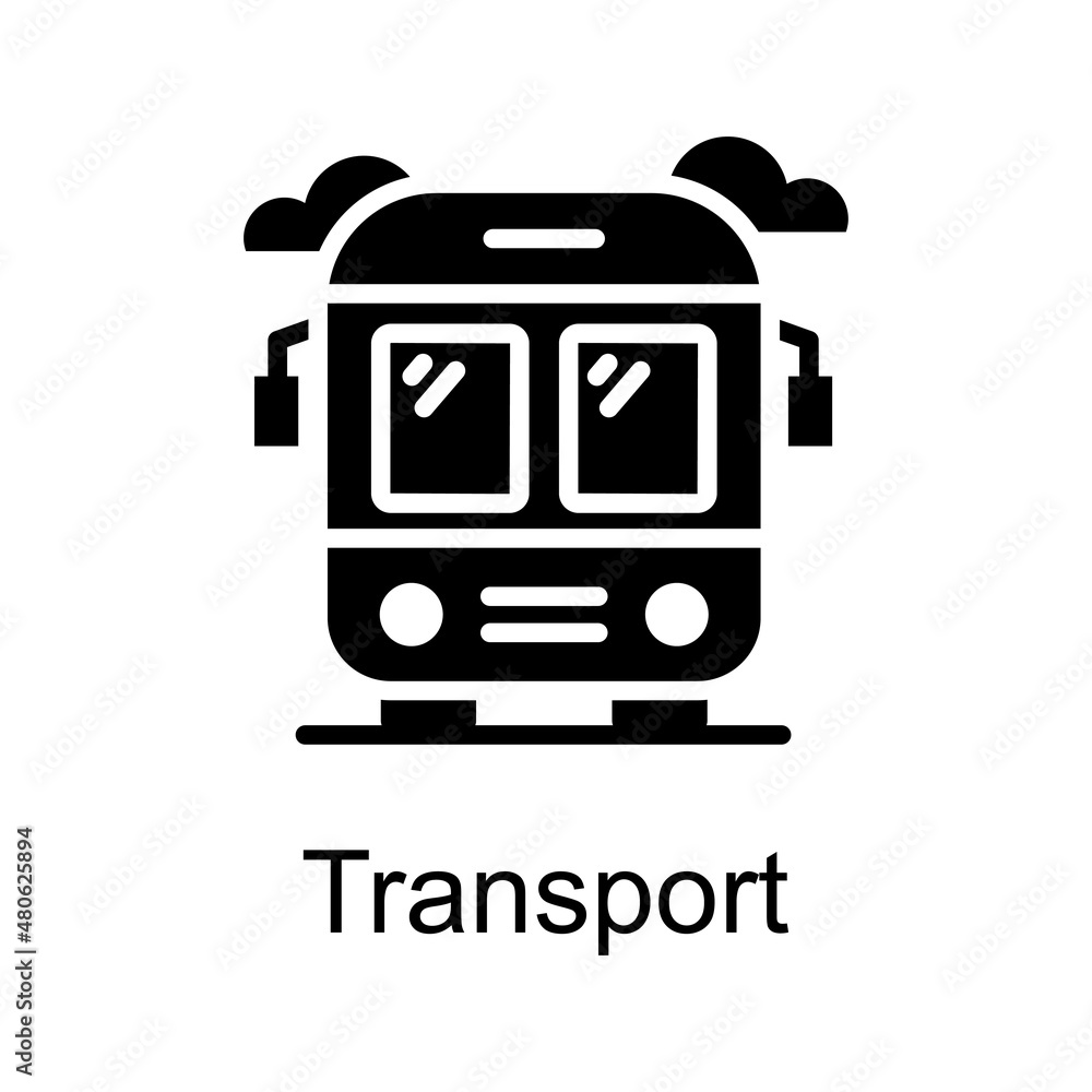 Poster transport vector solid icon for web isolated on white background eps 10 file
