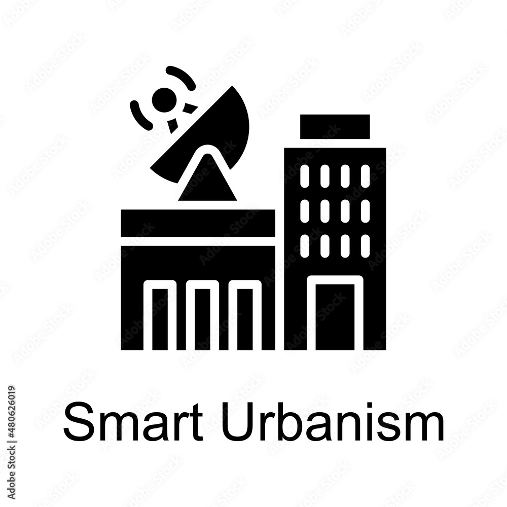 Poster smart urbanism vector solid icon for web isolated on white background eps 10 file