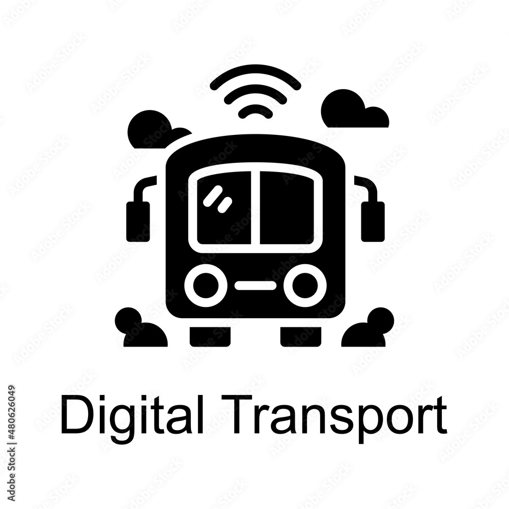 Poster digital transport vector solid icon for web isolated on white background eps 10 file