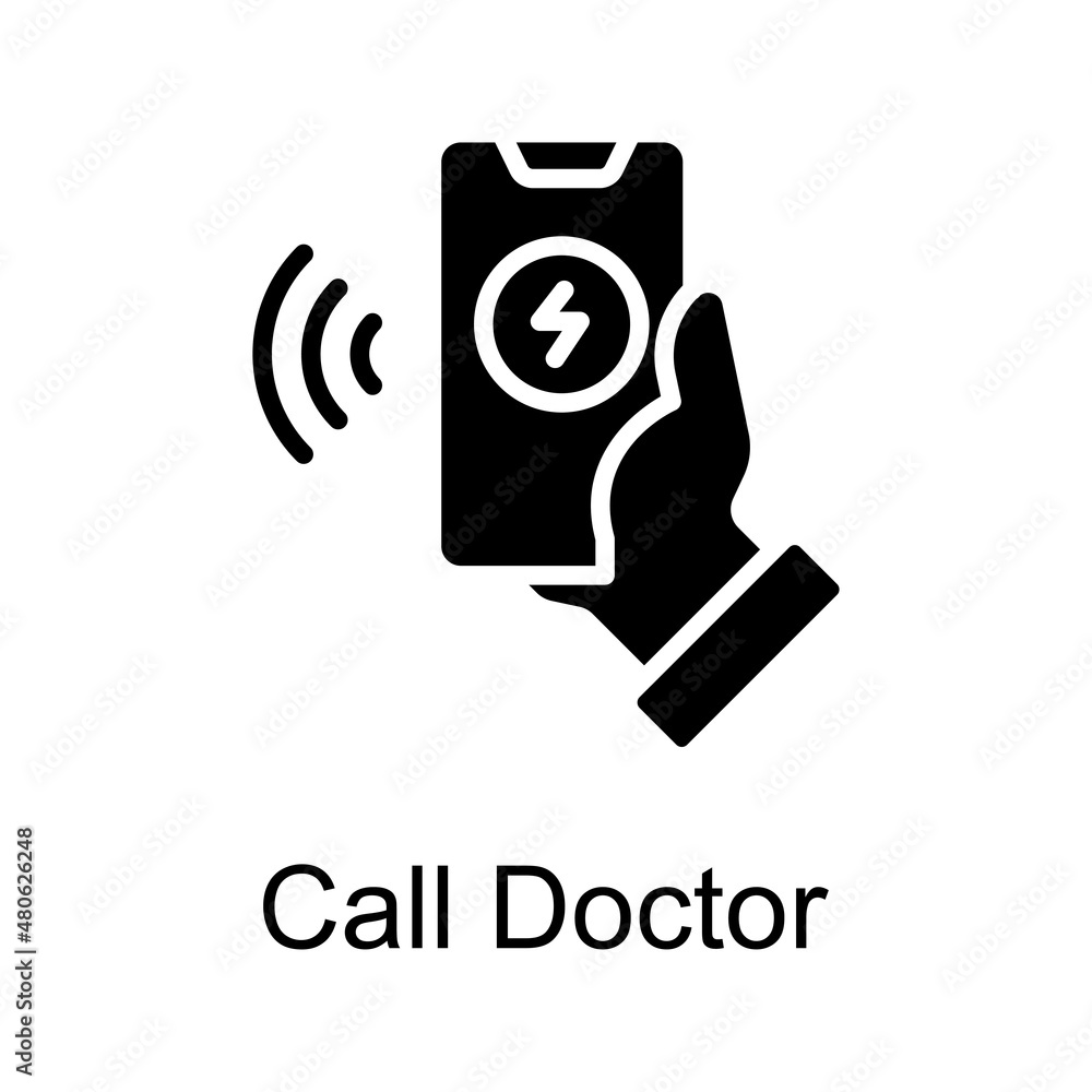 Aufkleber call doctor vector solid icon for web isolated on white background eps 10 file