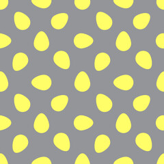 Easter eggs seamless pattern. Yellow Easter eggs on a gray background