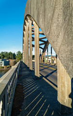 The south arch of the Siuslaw River Bridge in Florence, Oregon, USA