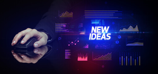 hand holding wireless peripheral, cyber business concept