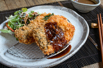 Japanese style fried fish with sweet soy sauce