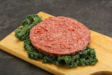 Raw beef burger cutlet for burger