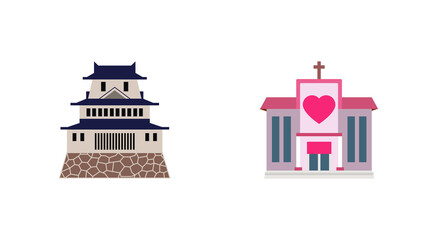 japanese castle emoji, vedding emoji