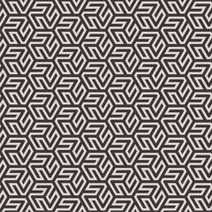 Hexagonal Swirl Seamless Background in Black and White Color. Vector Tileable pattern.