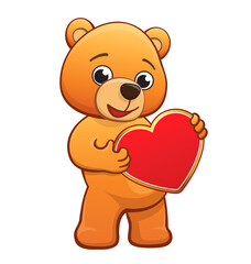 cute cuddly teddy bear with valentines heart