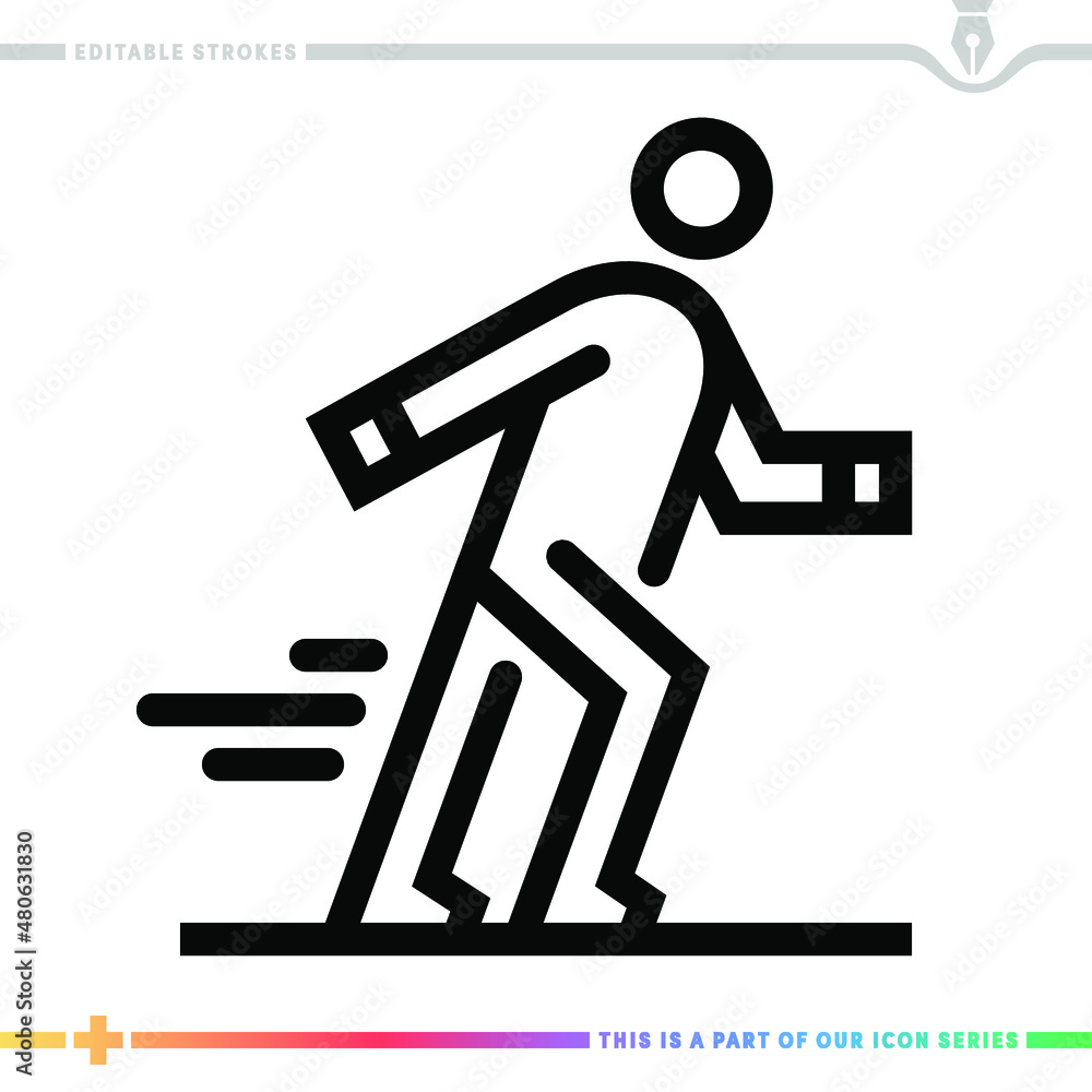 Poster line icon for high performance sports illustrations with editable strokes. this vector graphic has c