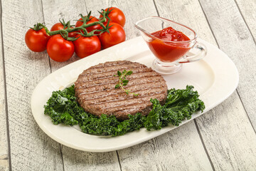 Grilled beef cutlet for burger