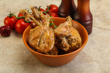 Rabbit stew in spicy sauce