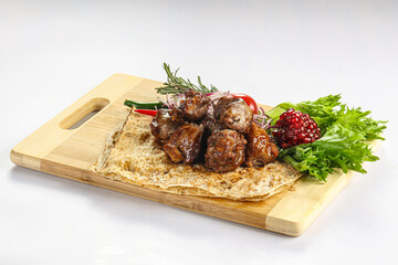 Grilled beef kebab barbeque shashlik