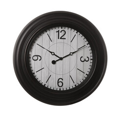 Stylish round wall clock isolated on white