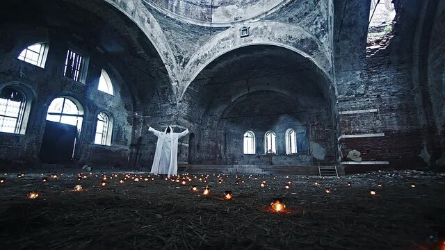 Deity in the middle of a ruined temple