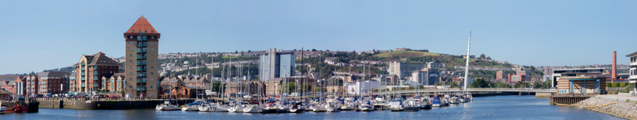 Fototapeta na wymiar Europe, UK, Wales, Swansea, panorama