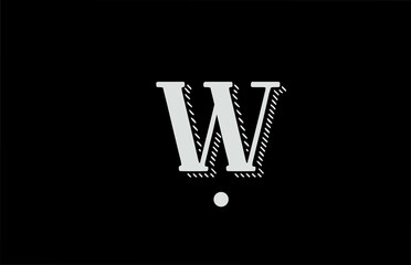 W black and white alphabet letter icon logo. Design for business or company