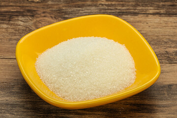 White sugar in the bowl