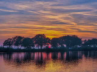 sunset over lake