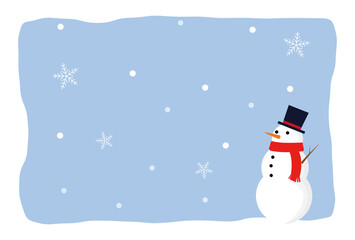 寒中見舞いのイラスト素材　雪だるま	