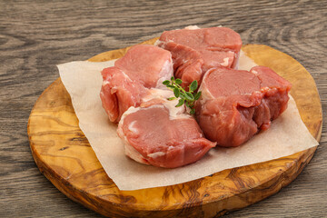 Raw pork tenderloin for cooking