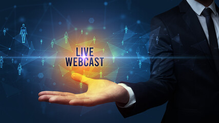 Hand holding social media related inscription