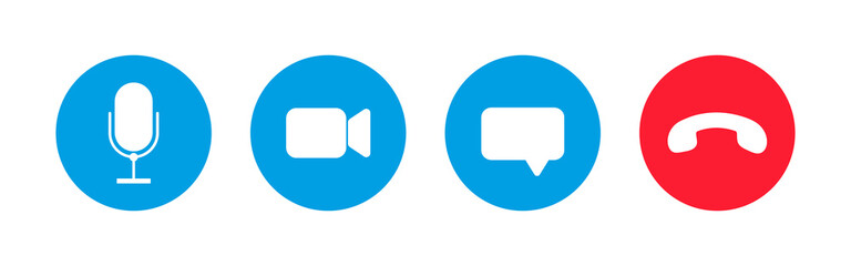 Set Of Video Call Icon. Vector Illustration