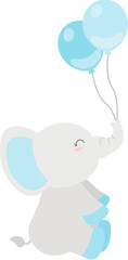 Baby Shower Elephant Blue Boy
