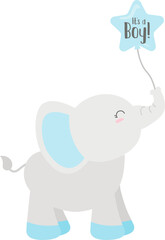 Baby Shower Elephant Blue Boy